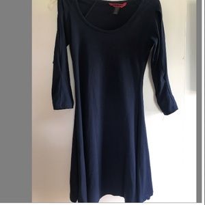 Navy Blue Split Sleeve Dress